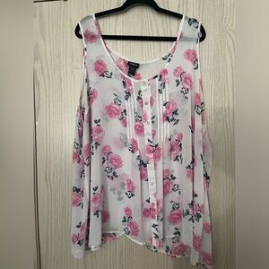 Torrid Pink and White Floral Tank Top